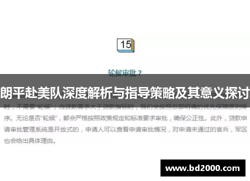 朗平赴美队深度解析与指导策略及其意义探讨